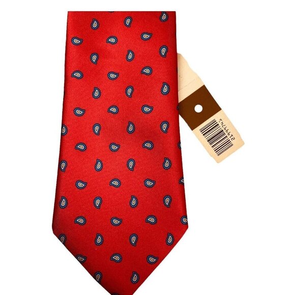 KETCH Mens Vintage Necktie NEW w/Tag Holiday Red Tie Retro - Picture 6 of 8